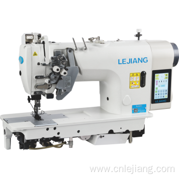 Automatic thread cutting double needle flat sewing machine